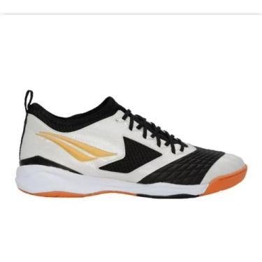 Imagem de Chuteira Futsal Penalty Max 1000 branco/preto/dourado Locker Ecoknit, 