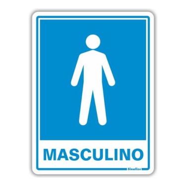 Imagem de Placa de Sinalização p/ Banheiro Masculino 15x20cm - SINALIZE
