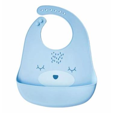 Imagem de Babador De Silicone Com Pega Migalhas Impermeável Bebe Crianças Envio 