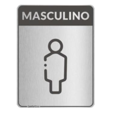 Imagem de Placa De Sinalização Com Adesivo Masculino - 20 X 15 Cm Ref: PA0701003