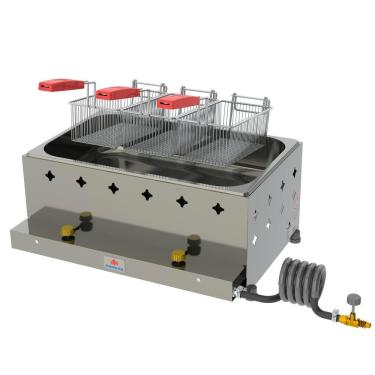 Imagem de Fritadeira Profissional a Gás PR-30G Alta Pressão 1 Cuba 10L Aço Inox Escovado Progás
