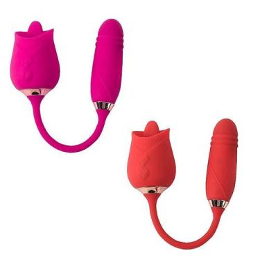 Imagem de Massageador Vibrador Sex Shop Para Casal Recarregável Rosa com Função 