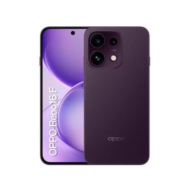 Imagem de Smartphone Oppo Reno 16 F Violeta Crepúsculo, 5G, 256GB, 8GB RAM, Bateria 7000mAh, Resistente a Água e Poeira