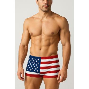 Imagem de Sunga Box Masculina Bandeira dos Estados Unidos - Nascer Do Sol  Moda 