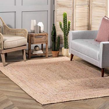 Imagem de nuLOOM Tapete trançado à mão Otelia Denim e Juta Accent Rug, 3x5, bege