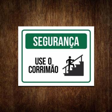 Imagem de Placa Segurança Use O Corrimão - Placa De Sinalização 36X46