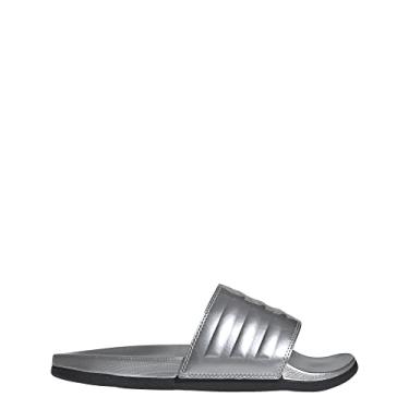 Imagem de adidas Sandália feminina Adilette Comfort Slides, Prata metálica/prata metálica, 10