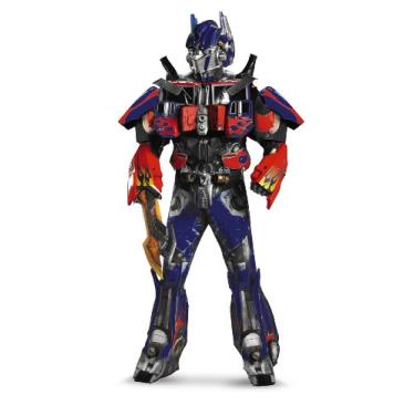 Imagem de Disguise Fantasia masculina Hasbro Age Of Extinction Optimus Prime Theatrical with Plus 3D Costume, Azul/vermelho, X-Large/42-46