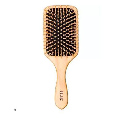 Imagem de Escova De Cabelo Belliz Racket Cerdas Madeira - 445
