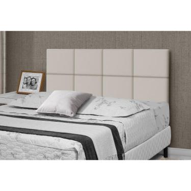 Imagem de Cabeceira De Cama Box Casal 1,40m Lisa Bege - Rede Moveis
