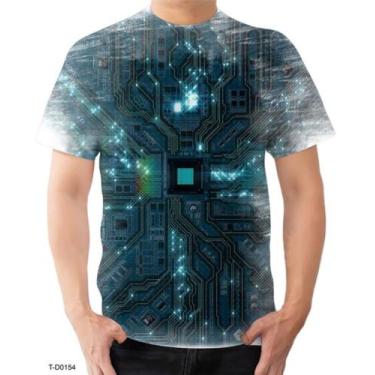 Imagem de Camiseta Camisa Placa Circuito Trilha Processador Hardware - Estilo Kr