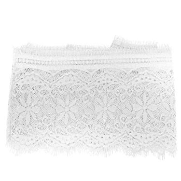Imagem de Fita de renda bordada com acabamento em renda roupas rendas rendas aparando material tecido para artesanato costura presentes embrulho decora??es de casamento (branco)