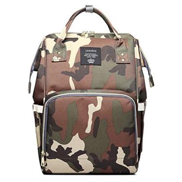 Imagem de Bolsa de fraldas multifuncional para cuidados com bebês Bolsas de fraldas largas abertas Grande Capacidade Bolsas de viagem Mochila de viagem Impermeável Leve, Dark Camo, SIZE(L*W*H):10.2*6.7*15.7in