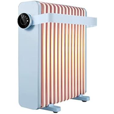 Imagem de KRASS Radiador de óleo 2200W com termostato, aquecimento elétrico com 13 costelas, aquecimento elétrico móvel, economia de energia, proteção contra superaquecimento do termostato, salas de até 30 metros quadrados, azul, Collector88