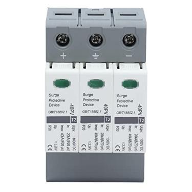 Imagem de Dispositivo de Supressor de Surto de Tensão, Protetor de Pára Raios de Baixa Tensão 3P, Protetor de Relâmpago Fotovoltaico de 20-40Ka 1000Vdc, Disjuntor de Proteção Contra Raios