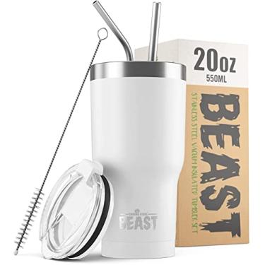Imagem de Copo Beast 590 ml de aço inoxidável isolado a vácuo copo de café e gelo garrafa de viagem de parede dupla (branco ártico)