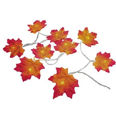 Imagem de Tingpai 20 pés 40 leds luzes de cordas de fada do dia das bruxas luzes suspensas em forma de folha de bordo luz b nca quente à prova d'água deco tiva ope da por bateria