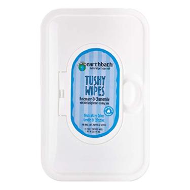 Imagem de Earthbath Lenços Tushy para cães e gatos, alecrim e camomila, 72 unidades – lenços de bumbum limpos e desodorizam com enzimas que comem odores e bicarbonato de sódio – Feito nos EUA