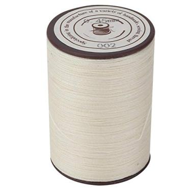 Imagem de Linha de costura encerada 0,45 mm fio de cera de costura de couro linha de cera para costura (arroz branco)