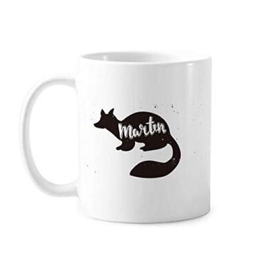 Imagem de Marten Caneca de animal preta e branca cerâmica cerâmica xícara de café porcelana louça