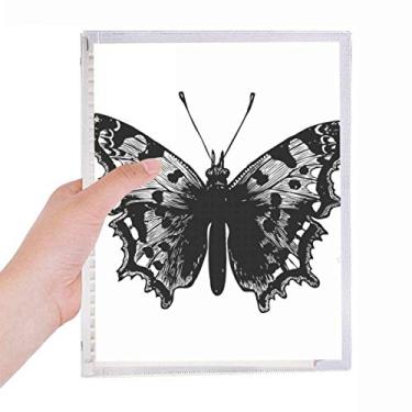 Imagem de Caderno de amostras de borboleta preta, diário de folhas soltas recarregável, papelaria