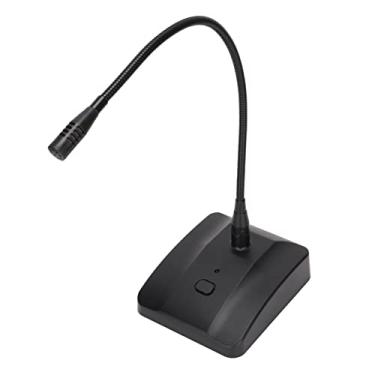 Imagem de Dilwe Microfone de mesa com botão de mudo, microfone pescoço de ganso ajustável de 360° com cabo XLR para 6,35 mm, condensador cardioide condensador condensador para gravação de transmissão