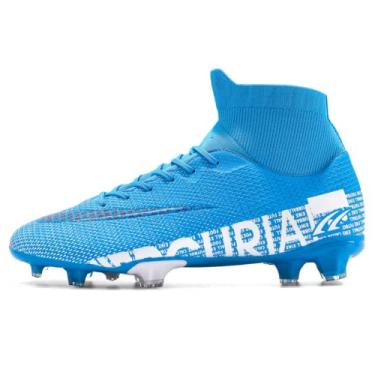 Imagem de NEARAY Chuteiras unissex, chuteiras chuteiras de futebol, chuteiras de futebol masculinas, chuteiras de futebol para mulheres, chuteiras de futebol para jovens indoor de gramado (Azul,36)