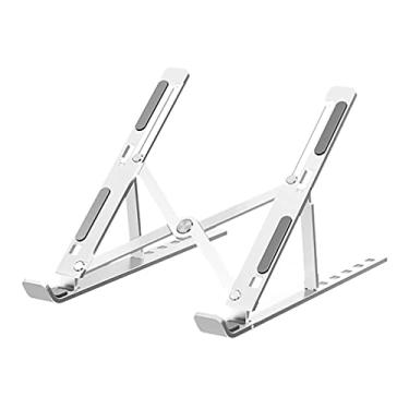 Imagem de OSALADI Suporte portátil para laptop para mesa dobrável e ajustável de alumínio para computador, elevador ergonômico para mesa, notebook, computador, prata