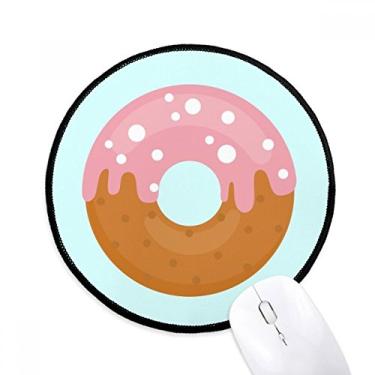 Imagem de Mouse pad rosa creme rosquinha sobremesa comida doce tapete redondo escritório para computador
