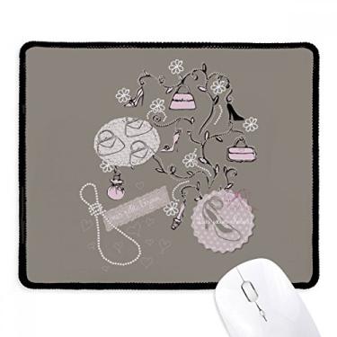 Imagem de Sapatos de salto alto padrão floral Mousepad borda costurada tapete de borracha para jogos