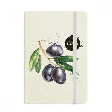 Imagem de Caderno de anotações Olives Fruit Tasty Healthy Watercolor oficial de tecido rígido diário clássico
