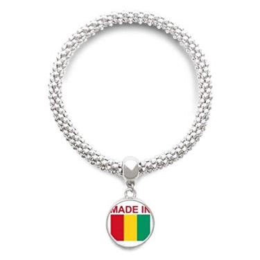 Imagem de DIYthinker Pulseira de prata feita no país da Guiné com pingente de corrente ajustável