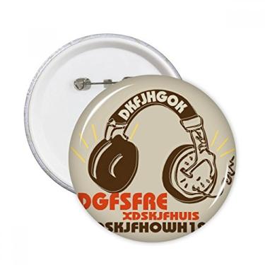 Imagem de Fone de ouvido marrom música rock louco pinos redondos distintivo decoração roupas 5 peças presente