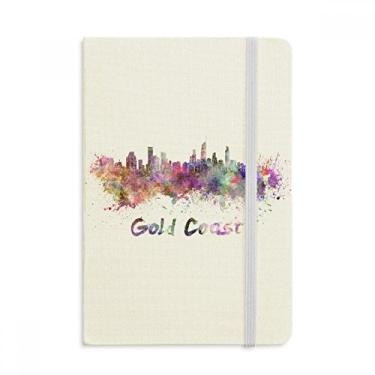 Imagem de Caderno de aquarela Gold Coast Ghana Cidade da África em tecido oficial capa dura diário clássico