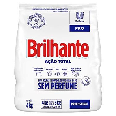 Imagem de Brilhante Detergente Em Pó De Uso Geral Sem Perfume Limpeza Total Pro Pacote 4Kg