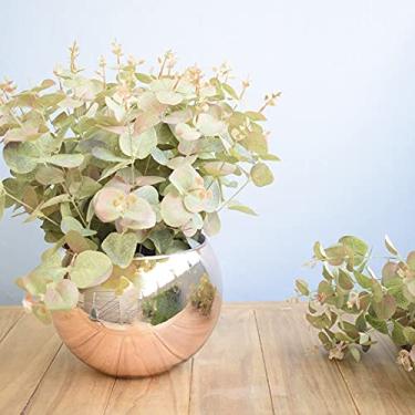 Imagem de Arranjo Folhas Artificiais de Eucalipto no Vaso Rose Gold Grande