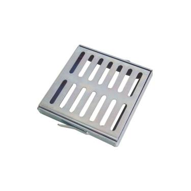 Imagem de Ralo Grelha e Castilho de Aço Galvanizado Chapa 2mm 20x20cm