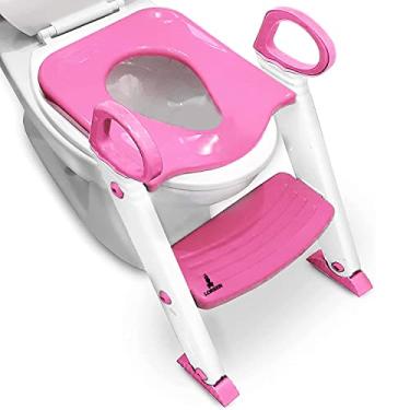 Imagem de Assento Redutor Infantil Lorben Com Escadinha Para Vaso Sanitário GT6022 (Rosa)