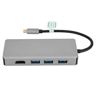 Imagem de Hub, Dock Station HDMII Nterface, Interface de Expansão USB3.0 X 3 Liga de Alumínio Tipo-C Transmissão de Dados Mais Rápida para Vídeo HD 4K