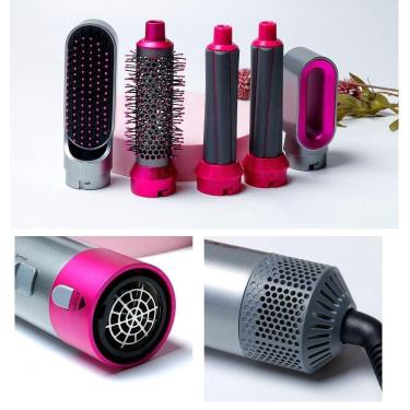 Imagem de Kit 5 Em 1 Secador Modeladora Escova De Cabelo Alisadora
