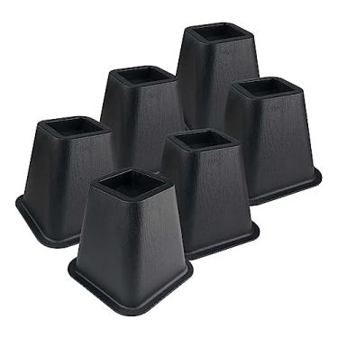 Imagem de Generic Mobiliário Elevador de cama 6 polegadas Elevador de cama livre em altura 6'' Empilhável Elevadores de sofá Elevadores de cadeira para mesa Sofá Mesa, 6 peças