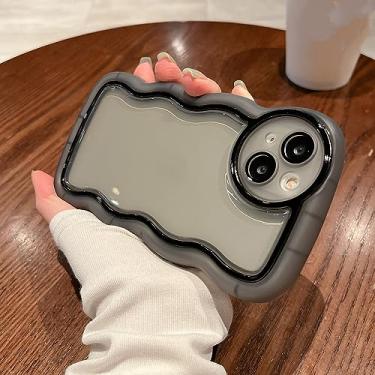 Imagem de para iPhone 14 13 12 11 Pro Max XS X XR SE 7 8 Plus Estojo Ondulado com Borda Curva Lente Suave Transparente Capa de Filme, Preto, Para iPhone XS Max
