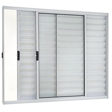 Imagem de Janela Veneziana 3 Folhas com Grade Direita Branco 100x100cm Ecosul Esquadrisul Branco