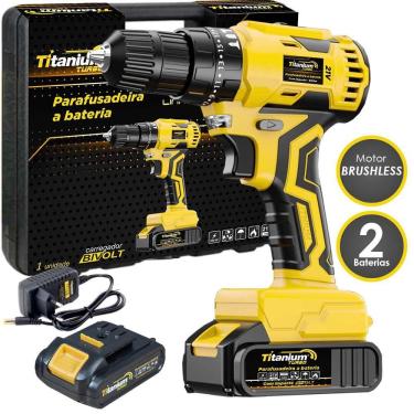 Imagem de Parafusadeira Furadeira 21v Impacto C/ 2 Baterias Titanium