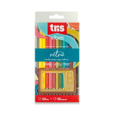 Imagem de Lapis Cor Tris Vibes Retro 12 Cores + 1 Lapis Grafite 6B