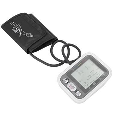 Imagem de Monitor de pressão arterial de braço, monitor de tela grande HD Máquina de medição automática de pressão arterial de braço, detector de batimentos cardíacos irregulares