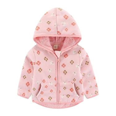 Imagem de Jaqueta infantil de lã de manga comprida outono inverno dinossauro com capuz para bebês meninos meninas agasalhos grossos e quentes, Pacote 1, 18-24 Meses