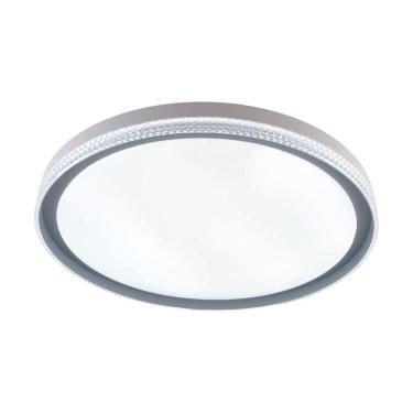 Imagem de Plafon de Sobrepor Redondo Acrilico Cinza 40cm Led 60W 3 Cores Bivolt