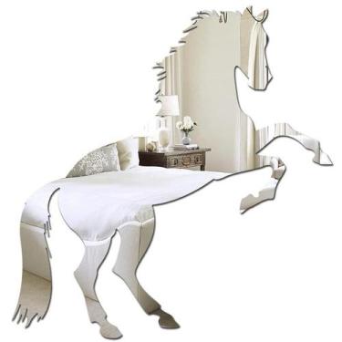 Imagem de Espelho Decorativo Decoração Sala Quarto Cozinha Cavalo - 3D Fantasy