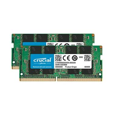 Imagem de Crucial Kit de memória RAM 32 GB (2 x 16 GB) DDR4 2400 MHz CL17 para laptop CT2K16G4SFD824A
